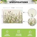 Placemats Set of 4 Linen/Vinyl Woven Place Mats for Kitchen Table Indoor/Outdoor Washable Placemat Wipeable Dining Table Mats(Beige) (Grass Flower)