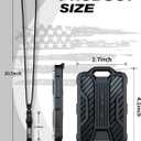 LIUGX Badge Holder with Heavy Duty Breakaway Lanyard, Carbon Fiber-Texture, Durable ID Card Holder (Holds 6 Cards) with Quick Release Detachable Buckle, Metal Clip, American Flag