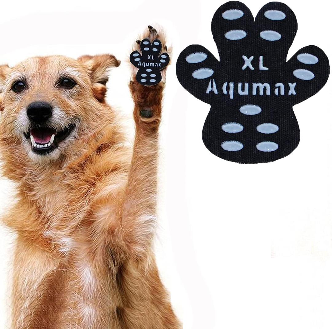 Aqumax Dog Paw Protector Anti-Slip Pads,Toe Grips for Senior Dogs,Paw Grips Traction Pads for Slippery Hardwood Floors,Essentials for Senior Dogs,12 Sets (48 pcs) XL Black