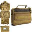 SMONT Toiletry Bag for Men Travel Toiletry Organizer Dopp Kit Travel Organizer Toiletries Tactical Bag Shaving Hygiene Bag Bathroom Hanging Men's Toiletry Bag for Short Trips Brown