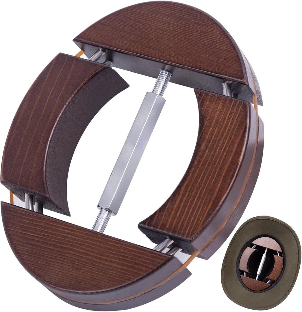 4-Way Hat Stretcher,Wooden Hat Stretcher for Fitted Hats,Stretched Length 7.1'' to 9'',Width 5.7'' to 7.1'',Suitable for All Kinds of Hats,Simple & Easy to Use