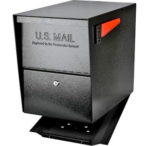 Mail Boss 7206 Package Master Curbside Locking Security Mailbox | Black,Medium