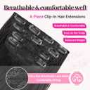 KooKaStyle Clip In Hair Extensions, Natural Long Layered Soft Invisible Synthetic Curly Wavy Hairpieces for Women, 4 pcs (20 Inch, Black)