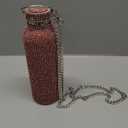 Diamond Water Bottle Bling Rhinestone Stainless Steel Thermal Bottle Refillable Insulated Glitter Water Jug with Chain for Women Girls Gifts(750 ml,Red) (25.4 Ounces)