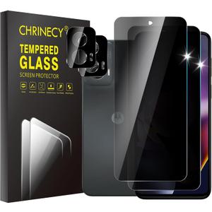 [4 Pack] 2 Pack Privacy Screen Protector for Motorola Moto G stylus 5G 2024 with 2 Pack Camera Lens Protector, 9H Hardness, Anti Spy Anti Peeping, Easy Installation