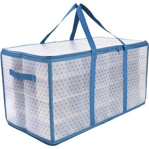 Christmas Ornament Storage Box Organizer Containers Holder Holiday Decoration Boxes Hard Plastic Mini Small Ornaments Decor Gift (128 Pcs Blue)