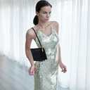 Evening Bag Clutch Purse for Women, Sparkling Envelope Handbag with 2 Compartments for Prom Cocktail Party