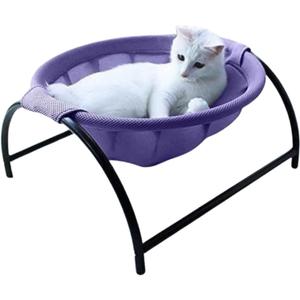 Cat Hammock Bed with Mesh Basket Durable Washable Design for Elevated Indoor Lounging (Purple)