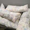 LE SURE Cute Dog Bed for Small Dogs - Washable Puppy Beds,Cozy Rectangle Orthopedic Pet Sofa with Jacquard Shaggy Plush & Anti Slip Bottom,25x21x7inches (Cozy Clouds Blue)