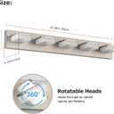 Brushed Nickel Vanity Lights for Bathroom 5 Light Vanity Lighting Fixtures for Mirror 32" Adjustable 5500K Modern LED Vanity Light Over Mirror, Bath Wall Lighting Fixtures
