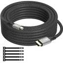 4K Mini DisplayPort to HDMI Cable 25FT, [4K@60Hz, Gold-Plated Plugs, Aluminum Shell, Nylon Braided], Mini DP to HDMI Cord, Compatible with MacBook Air/Pro, Surface Pro, Monitor, Projector and More