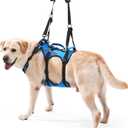 Dog Lift Harness for Large Dogs, Full Body Support Sling with 3 Handles and Shoulder Strap, Carrying Vest for Senior Dogs with Arthritis or Joint Injuries, Stairs Assistance, Blue, X-Large