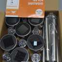 GIGALUMI Solar Lights Outdoor Waterproof, 12 Pack, Stainless Steel LED Solar Garden Lights for Patio, Lawn, Yard and Landscape, Cold White