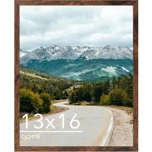 13x16 Picture Frame Deep Brown for Wall Hanging, Wood 13 x 16 Frame Photo Frame for Wall Horizontally or Vertically, Deep Brown, 1 Pack