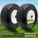 2 Pcs 13x6.50-6nhs Flat Free Zero Turn Lawn Mower Tire and Wheel