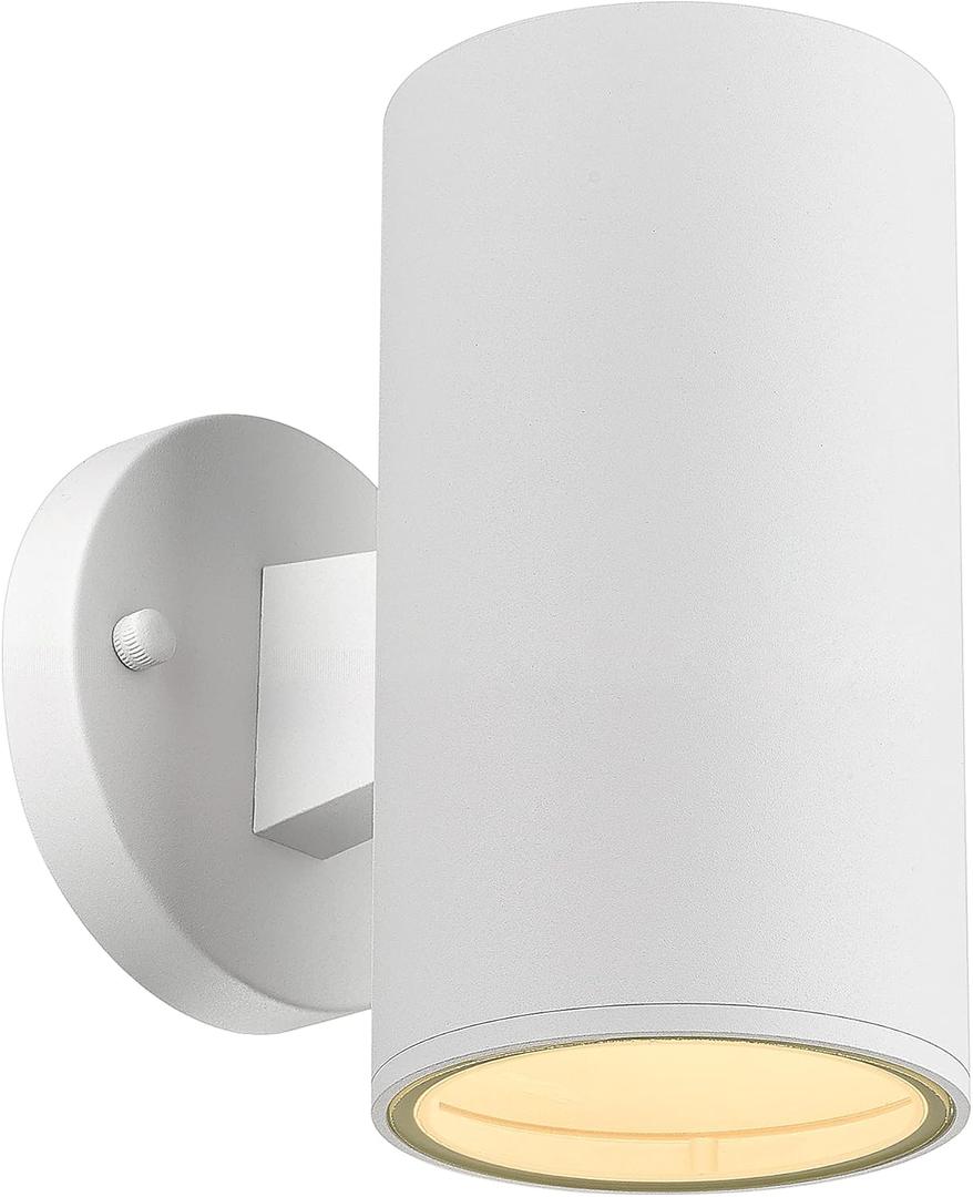 Ken & Ricky Outdoor Wall Light, Exterior Wall Sconce, Outside White Wall Light Fixtures with Tempered Glass Cover for Porch Garage Patio Doorway Entryway House -1 Pack