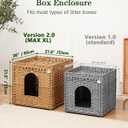 SETVSON Cat Litter Box Enclosure Furniture, Large PE Rattan Cabinet,Natural