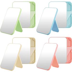 12 Pcs Spa Party Makeup Mirror 7.4 Inch, Desktop Vanity Table Mirror with Stand, Adjustable Folding Travel for Spa Sleepover Birthday Favors Gift Girls Women, 4 Colors