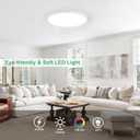 12PK 12inch LED Flush Mount Ceiling Lights,5CCT Selectable 2700K-6500K,24W 2500LM Close to Ceiling Light Fixtures for Bedroom Kitchen Hallway Laundry, White
