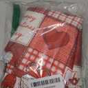 Horaldaily Valentine Tablecloth 6060 Inch Round, Patchwork-Style Pattern Rose Red Heart Buffalo Plaid Washable Table Cover for Party Picnic Dinner Decor