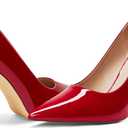 Elisabet Tang Women's High Heels Pumps Closed Pointed Toe Stiletto 4inch Heels Classic Office Special Dressy Wedding Pump Shoes (11, Red)