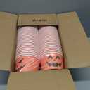 Grencian 120 Pcs Halloween Treat Snack Cups 12 Oz Disposable Pumpkin Ghost Bowls Disposable Paper Cup Orange Black Paper Cup Dessert Bowls Food Tasting Cups for Halloween Party Supplies