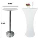 24x43 Inch White Spandex Cocktail Table Cloth Fitted Round Bar Table Stretch Highboy Cocktail Table Covers for Banquet Outdoor Party Wedding Bar Round Bottom White