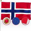 XIFAN Premium Norway Flag 3x5 ft Outdoor, Large Double Sided Heavy Duty 210D Nylon Norwegian Nordmann National & Country Flag, Longest Lasting Decoration with 4-Stitch Hemming, Brass Grommets