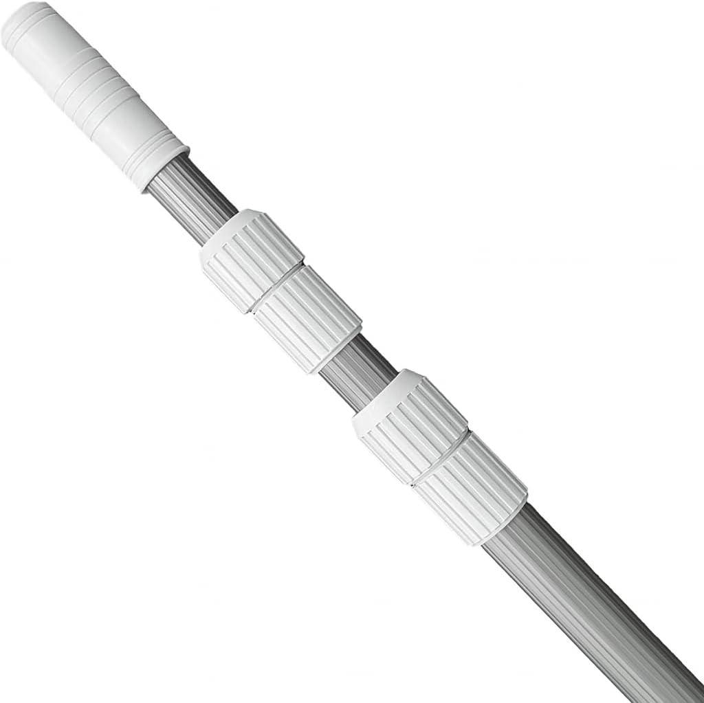 12 FT Pool Pole  Telescoping Aluminum 5/4" Diameter Pool Pole with Strong Grip & Lock - Heavy Duty 3-Piece Adjustable Design - Fits Any Skimmer, Brush, Vacuum Head