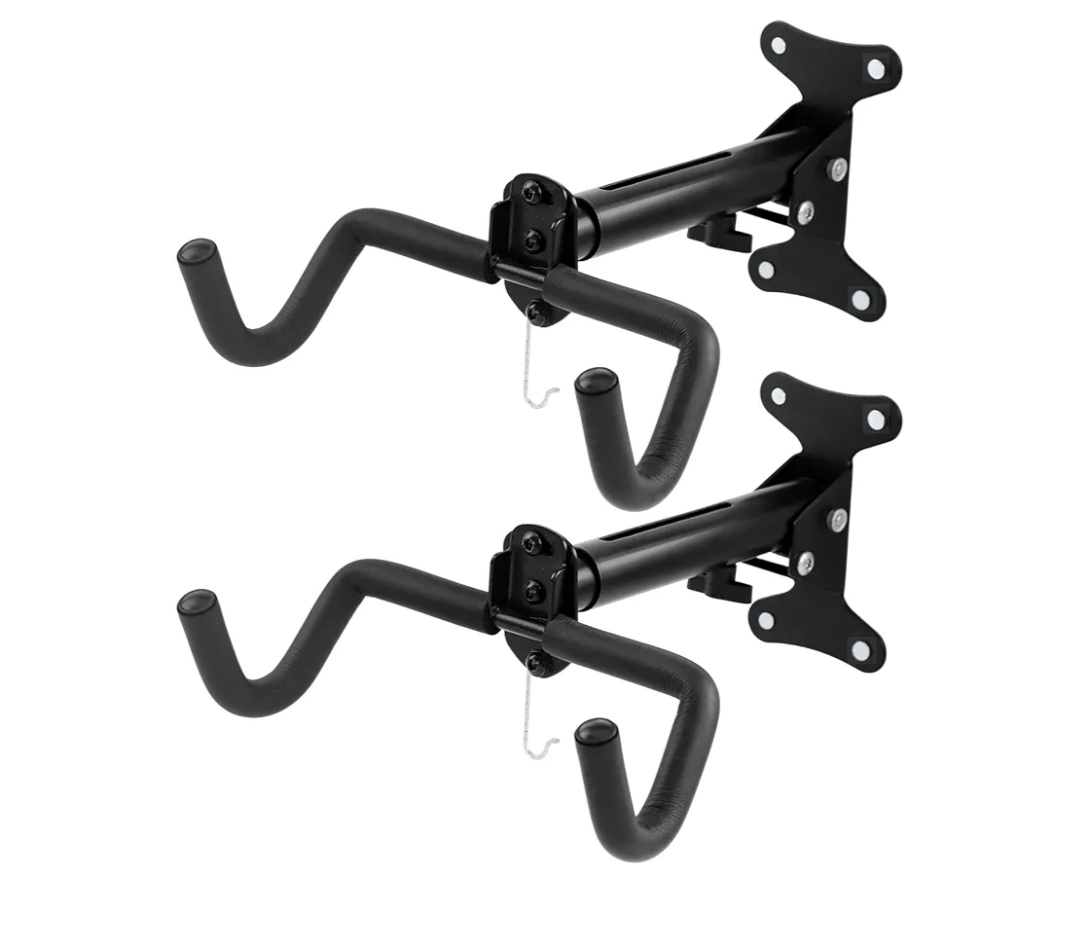 Cyfie Bike Rack Wall Mount Hanger, Horizontal Bicycle Garage Storage Hooks Indoor Bike Holder for Haning Mountain Road Bike in Apartment (2 Pack)