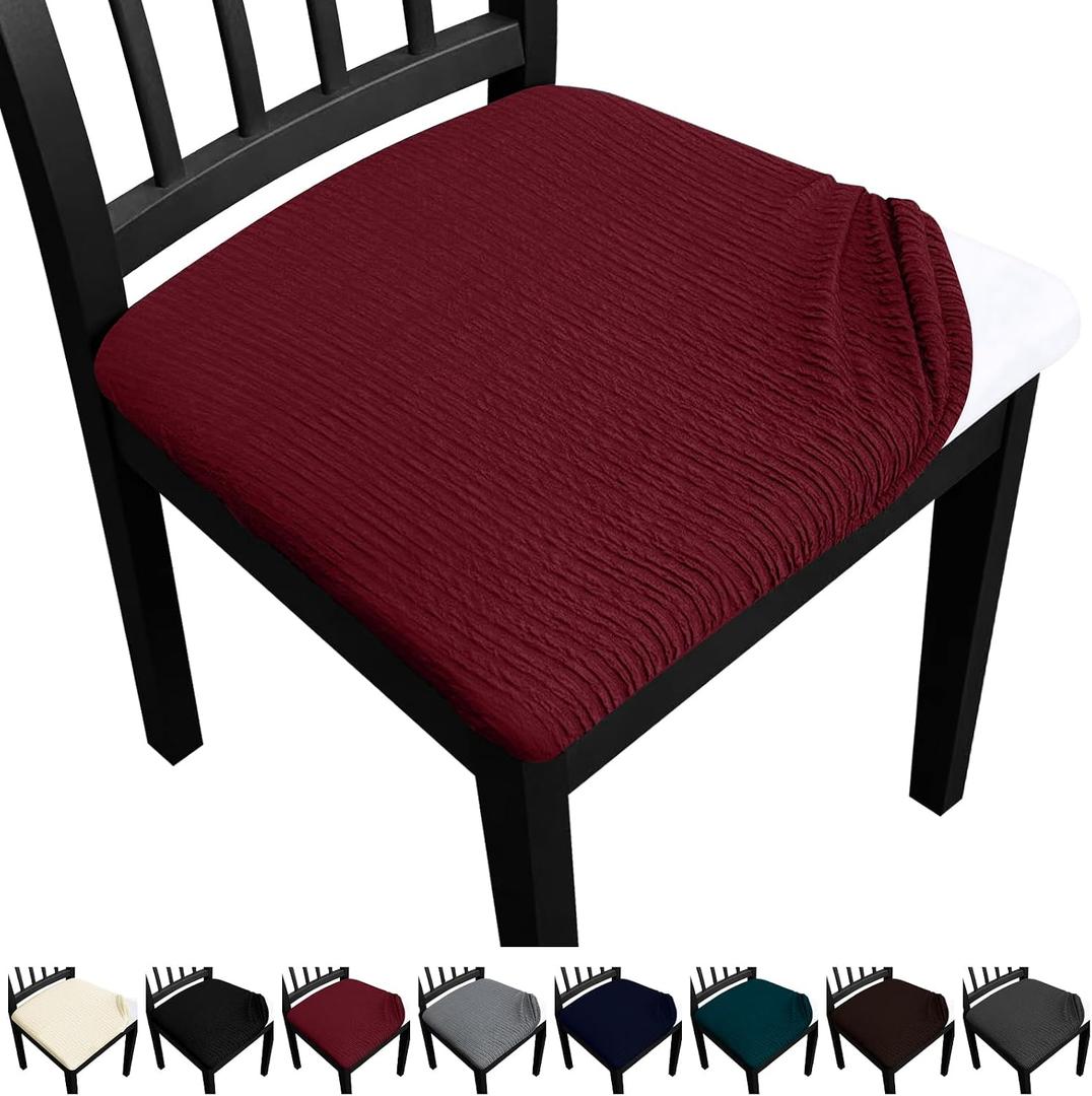 Dining Chair Seat Covers, Washable Dining Room Chair Seat Covers Set of 6, Removable Kitchen Seat Covers Chair Covers for Dining Chairs