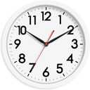 AKCISOT Wall Clock Silent Non Ticking Modern Wall Clocks Battery Operated 10 Inch, Analog Small Classic Clock Decorative for Bedroom, Kitchen, Home Office, Bathroom, School, Living Room (White)