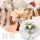 Suncalla 30 Yards Shimmery Chiffon Silk Ribbons for Xmas Tree Decoration Wedding Decor Invitations Bridal Flower Bouquets Gift Wrapping DIY Crafts(White)