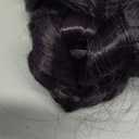 FantaLook Short Black Purple Cosplay Wig with 2 Buns for Halloween Party Costume