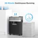 BONSEN 14-Sheet Paper Shredder for Home Office, Heavy Duty Cross Cut Shredder with 5.3 Gal Pullout Bin, Quiet Shredder for CDs/Credit Card/Staple, P-4 Security, Anti-Jam System