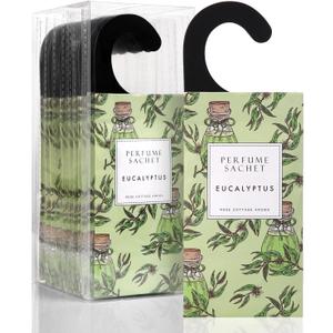 ROSE COTTAGE Large 12 Packs Eucalyptus Hanging Closet Deodorizer Air Freshener Long Lasting Scented Sachets Smell Goods for House