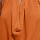Women's Plus Size Open Back Cowl Neck Tank Tops Draped Sleeveless Chiffon Halter Top (Orange, XXL)