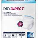 Dry Direct Ultimate Protective Underwear, Soft Cloth-Like Adult Diapers, Max Absorbency Disposable Incontinence Protection - Large (Pack of 14)