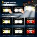 MIOISY Headlamp Rechargeable, Ultra Bright LED Head Lamp Flashlight with White Red Light, 2 Pack Motion Sensor Waterproof Headlight, 8 Modes Lights for Camping Fishing Running