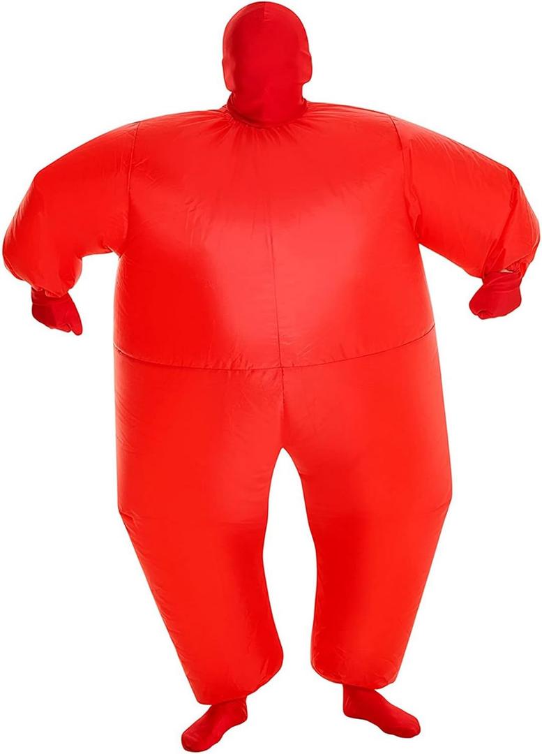 Morph Red Megamorph Kids Inflatable Costume, Funny Blow Up Bubble Suit For Kids, Red Inflatable Suit