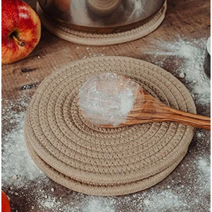 Set of 3 Hot Plates to Protect Table, Dining Table Hot Pads Pot Holders Honey 6psc (3 - 6in, 3 - 8in)