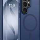 SUPFINE Magnetic for Samsung Galaxy S26 Ultra Case with Screen Protector, (Built-in Magnets) (Military Grade Drop Protection) Slim Translucent Shockproof Phone Case,Sapphire Blue
