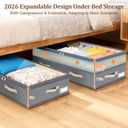 Dolicer 2 Pack Under Bed Storage with Wheels, 6in-10in Height Adjustable Underbed Storage Containers, 92L XXXL Under Bed Drawers Rolling Bin with Clear Lids for Dorm Shoes Clothes Organizers(Grey)