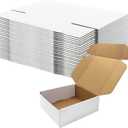 10x10x3 inch Shipping Boxes, White Corrugated Cardboard Box Literature Mailing Shipping Packaging Recyclable Storage Boxes and Craft Gifts Giving Products Business White Box Set of 25 (10''x10''x3'')