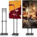 Poster Board Stand for Display, Double-Sided Foam Board Stand Double Visibility with Heavy Duty Stable Base, Foam Board Stand Adjustable Height up to 80" for Mall, School, Restaurant, Exhibition (Black, 1-Pack)