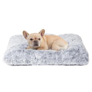 EHEYCIGA Fluffy Dog Crate Bed for Medium Dogs, Plush Faux Fur Crate Pad, Calming Anti Anxiety Medium Dog Bed, Washable Soft Warm Crate Mat with Non-Slip Bottom