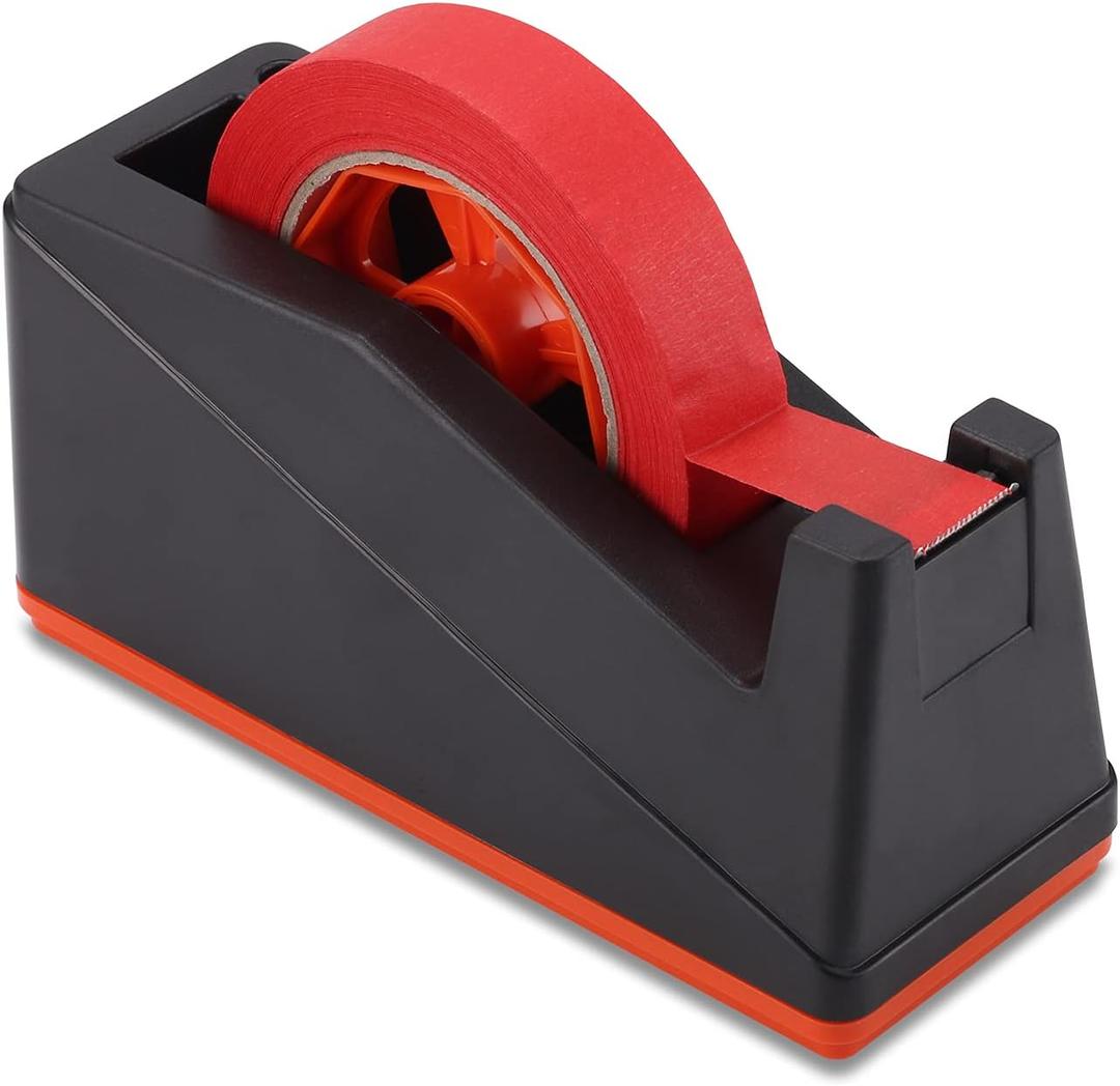 Lichamp Desktop Tape Dispenser Holder with Large 3 Inch Core for Masking, Heat Transfer, Painters, Freezer and Kitchen Tape, 0128BK