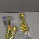 Lewtemi Set of 2 Musical Instruments Include Toy Trumpet and Saxophone Set Plastic Trumpet Educational Christmas Toy Home School Music Gift, Color Keys(Gold)