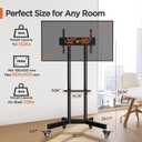 Perlegear Rolling TV Stand, Mobile TV Stand on Wheels for 32-85 Inch Screens up to 132 lbs, Height Adjustable Mobile TV Cart with Metal Shelf, Rolling TV Cart with Lockable Wheels Max VESA 600x400mm