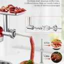 Meat Grinder Attachment for KitchenAid Stand Mixer, 15PCS Stainless Steel Meat Grinder Accessories for Kitchen Aid With 4 Grinding Plates, 2 Sausage Stuffer Tubes, 3 Grinding Blades, 1 Large Food Tray